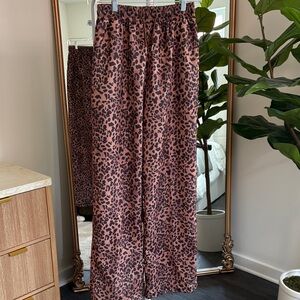 Leopard Print Wide-Leg Pants